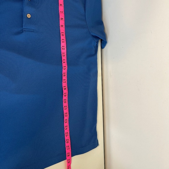 Cubavera Mykonos Blue Solid Textured Polo Large Mens - Picture 15 of 15